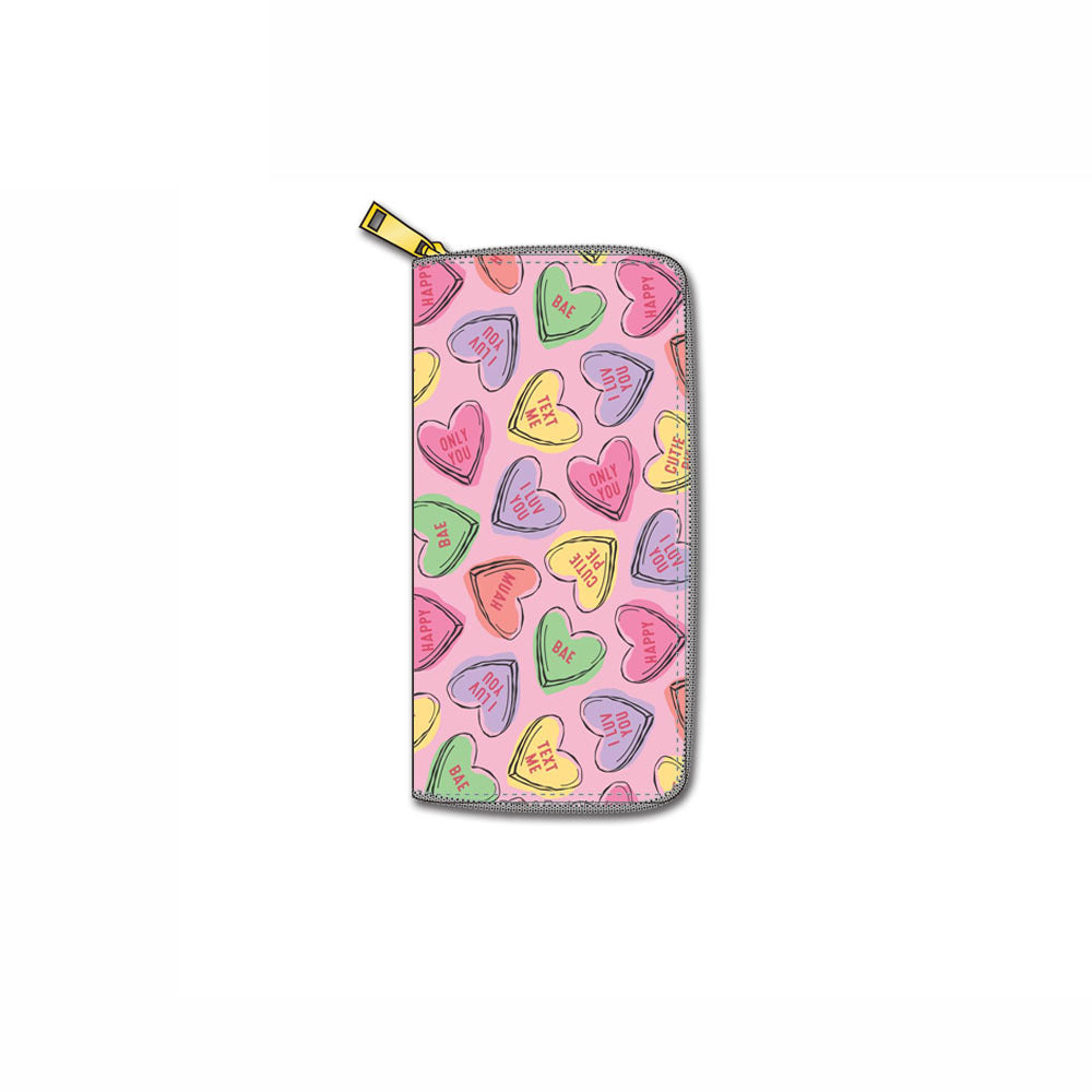 Venta al por mayor Cartoon Love PU Cartera larga con cremallera